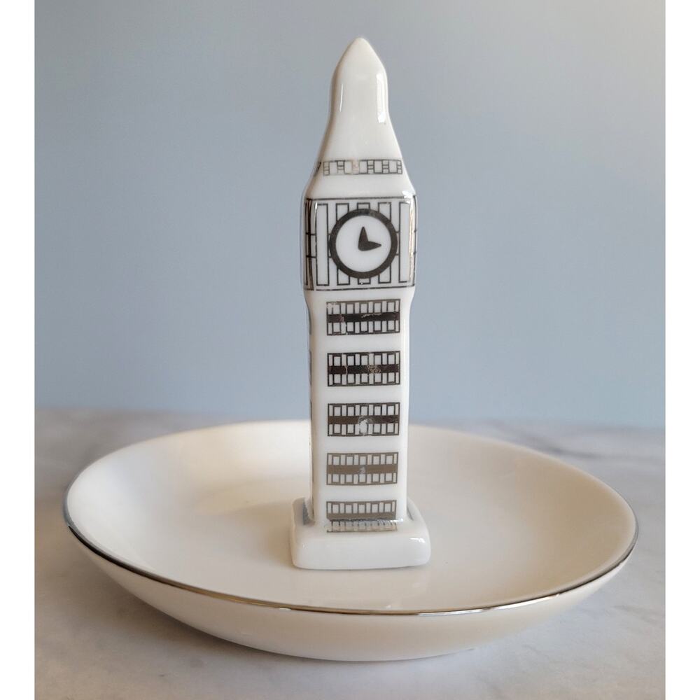 Kohls Big Ben Ring Holder Trinket Dish 3-1/2" by 4" Iconic British Clock Tower - Picture 8 of 8